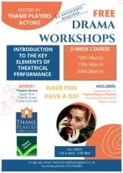 2025 Flyer - Free Drama Workshops